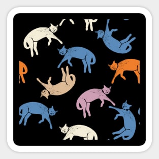 Cat Retro Style Pattern Sticker